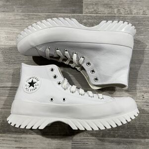 CONVERSE LUGGED 2.0 Leather Women's 10.5 White High‎ Top Shoes A03705C NEW